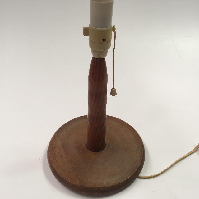 LAMP, Base (Table) - Vintage Wood w Pull Cord